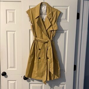 a new day Sleeveless Mustard Trench Coat
